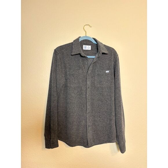 Hurley men's long sleeve button-up flannel shirt marled gray size Small - Picture 3 of 9